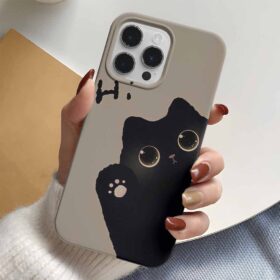 Hi Tatlı Kedi Tasarımlı Silikon Telefon Kılıfı