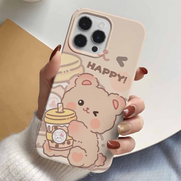 Happy Ayıcık Tasarımlı Silikon Telefon Kılıfı