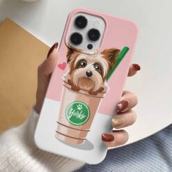 Jorkie Sevimli Köpek Tasarımlı Silikon Telefon Kılıfı