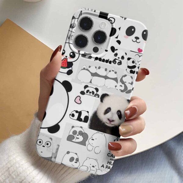Panda Kolaj Tasarımlı Silikon Telefon Kılıfı