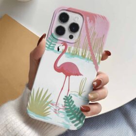 Sudaki Flamingo Tasarımlı Silikon Telefon Kılıfı