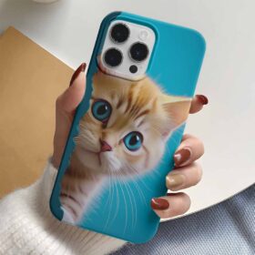 Saklanan Turuncu Kedi Tasarımlı Silikon Telefon Kılıfı