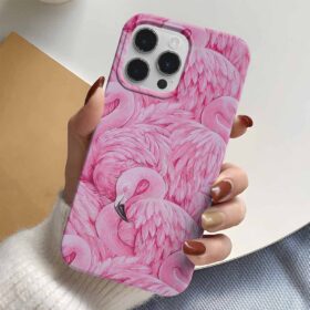 Flamingo Çizim Tasarımlı Silikon Telefon Kılıfı