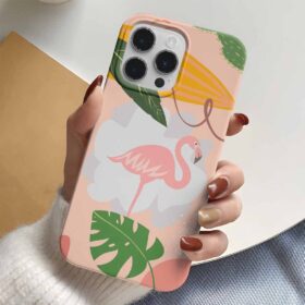 Abstract Flamingo Tasarımlı Silikon Telefon Kılıfı