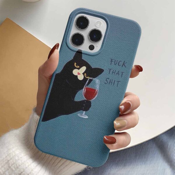 Fuck That Shıt Cat Tasarımlı Silikon Telefon Kılıfı