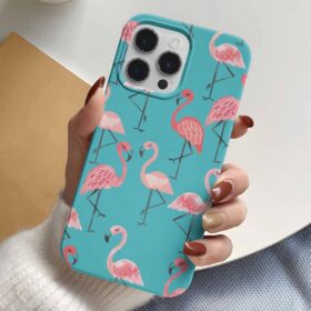 Flamingo Kolonisi Tasarımlı Silikon Telefon Kılıfı