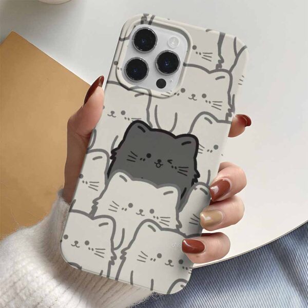 Gizleyen Siyah Kedi Tasarımlı Silikon Telefon Kılıfı
