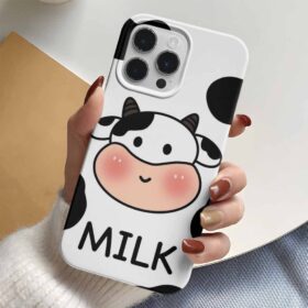 Cute Milk Cow Tasarımlı Silikon Telefon Kılıfı