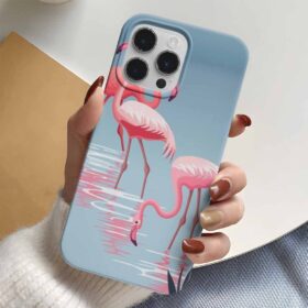 Beslenen Flamingolar Tasarımlı Silikon Telefon Kılıfı