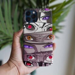 Naruto Karkterleri Gözleri Baskılı Tasarımlı Silikon Telefon Kılıfı