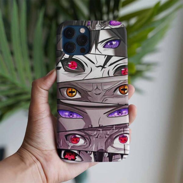 Naruto Karkterleri Gözleri Baskılı Tasarımlı Silikon Telefon Kılıfı