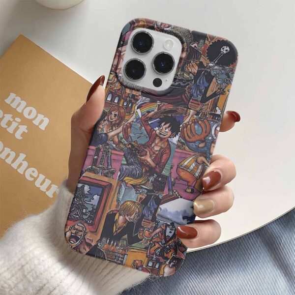 One Piece Yemekte Kolaj Baskılı Tasarımlı Silikon Telefon Kılıfı