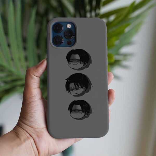 Attack On Titan Levi Ackerman Tatlı Kariktür Baskılı Tasarımlı Silikon Telefon Kılıfı