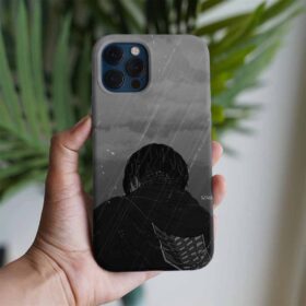 Attack On Titan Yağmurun Altında Baskılı Tasarımlı Silikon Telefon Kılıfı