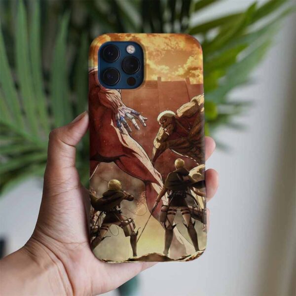 Attack On Titan Düellosu Baskılı Tasarımlı Silikon Telefon Kılıfı