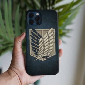 Attack On Titan Kadife Temalı Logo Baskılı Tasarımlı Silikon Telefon Kılıfı