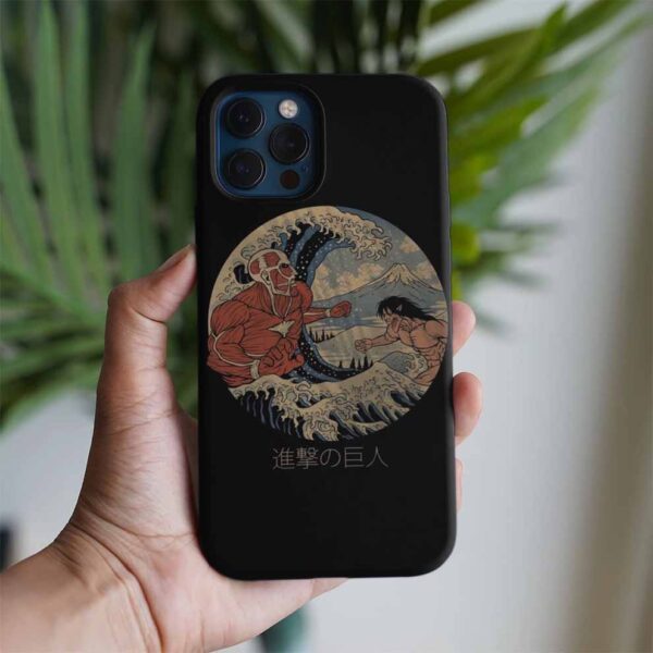 Attack On Titan Büyük Dalgalar Baskılı Tasarımlı Silikon Telefon Kılıfı