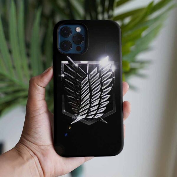 Attack On Titan Parıltılı Logo Baskılı Tasarımlı Silikon Telefon Kılıfı