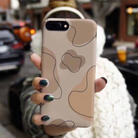 Kahverengi Şekiller Baskılı Silikon Telefon Kılıfı