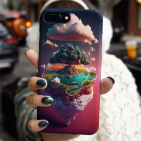 Bulutlardaki Kara Parçası Tasarımlı Silikon Telefon Kılıfı