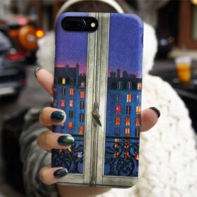 Karşı Apartman Tablosu Tasarımlı Silikon Telefon Kılıfı