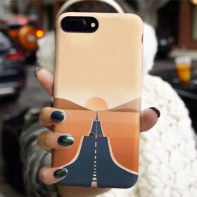 Çöldeki Yol Tasarımlı Silikon Telefon Kılıfı