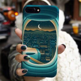 Uçak Penceresinde Bakış Tasarımlı Silikon Telefon Kılıfı