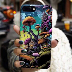 Renkli Mantarlar Tasarımlı Silikon Telefon Kılıfı