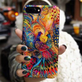 Renkli Tavuz Kuşu Tablosu Tasarımlı Silikon Telefon Kılıfı