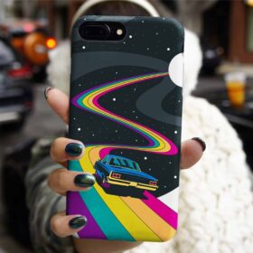 Renkli Yol Tasarımlı Silikon Telefon Kılıfı