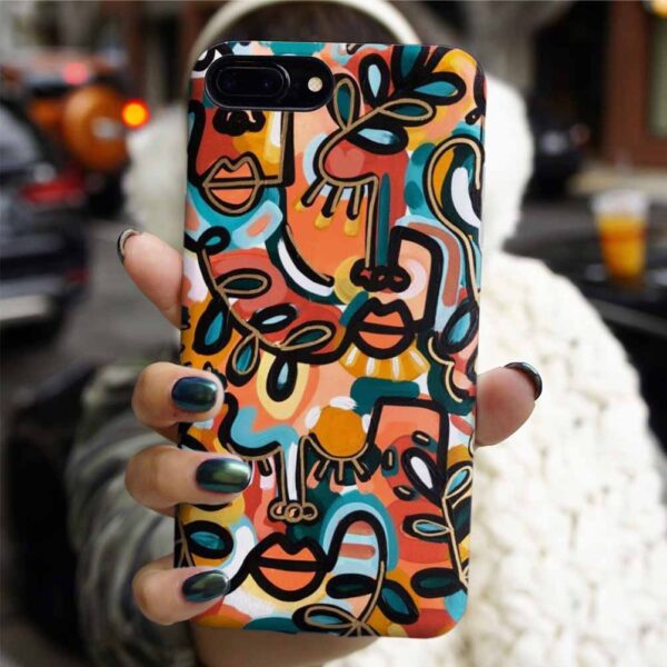 Picasso Soyut İfadeler Tasarımlı Silikon Telefon Kılıfı