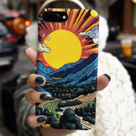 Parlayan Güneş Tasarımlı Silikon Telefon Kılıfı