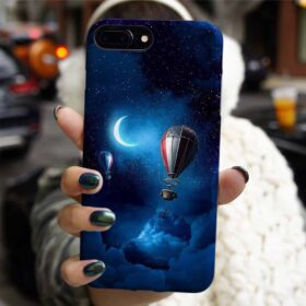 Ay Işığında Balonla Yolculuklar Tasarımlı Silikon Telefon Kılıfı