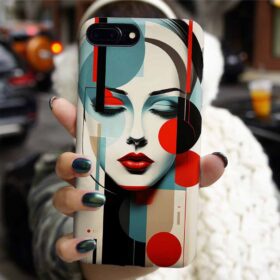 Sanatsal Kadın Potresi Tasarımlı Silikon Telefon Kılıfı