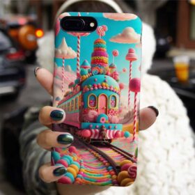 Şeker Treni Tasarımlı Silikon Telefon Kılıfı