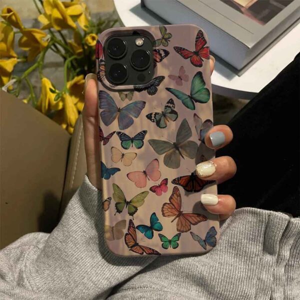Soft Rengarek Kelebekler Baskılı Silikon Telefon Kılıfı