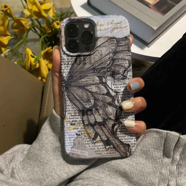 S Your Day Yarı Kelebek Kanadı Baskılı Silikon Telefon Kılıfı