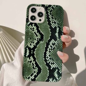 Yeşil Yılan Deseni Tasarımlı Silikon Telefon Kılıfı