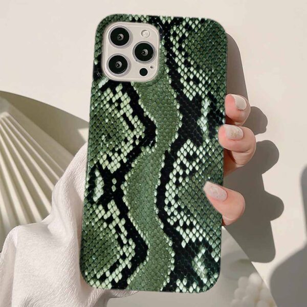 Yeşil Yılan Deseni Tasarımlı Silikon Telefon Kılıfı