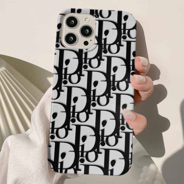 Detaylı Dior Deseni Tasarımlı Silikon Telefon Kılıfı