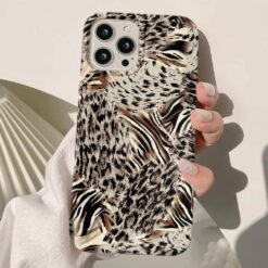 Soyut Leopar Zebra Karışımı Tasarımlı Silikon Telefon Kılıfı