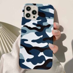 Mavimsi Kamuflaj Deseni Tasarımlı Silikon Telefon Kılıfı