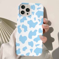 Turkaz Renk İnek Deseni Tasarımlı Silikon Telefon Kılıfı