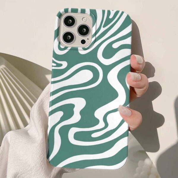 Haki Soyut Karışım Tasarımlı Silikon Telefon Kılıfı