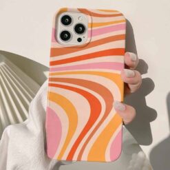 Soyut Renk Karışımları Tasarımlı Silikon Telefon Kılıfı