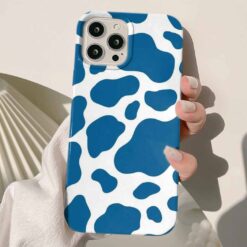 Lacivert İnek Deseni Tasarımlı Silikon Telefon Kılıfı