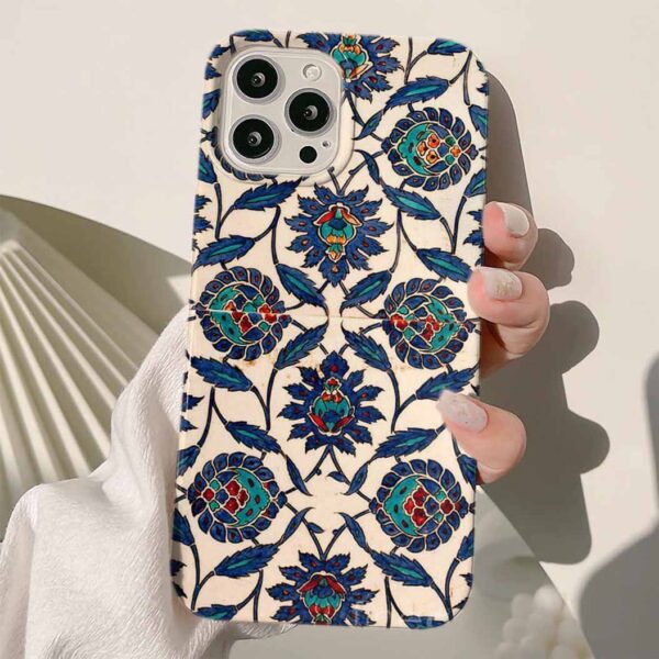 Lacivert Motif Tasarımlı Silikon Telefon Kılıfı