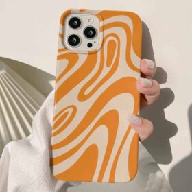 Turuncu Soyut Birleşim Tasarımlı Silikon Telefon Kılıfı