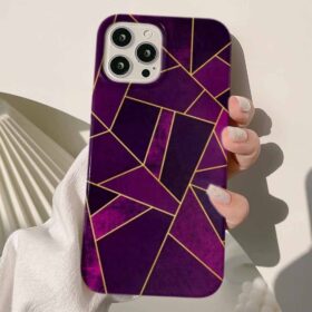 Mor Prizma Deseni Tasarımlı Silikon Telefon Kılıfı
