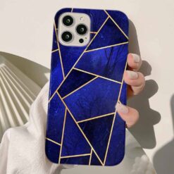 Mavi Temalı Prizma Deseni Tasarımlı Silikon Telefon Kılıfı